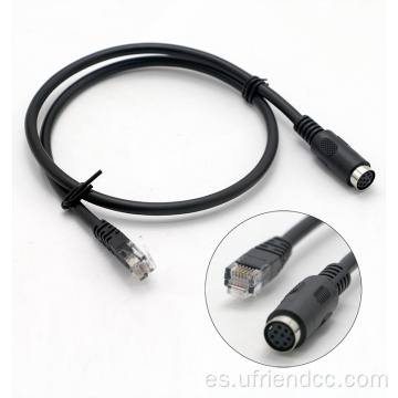 Cable de minidin de 8pin de macho a hembra RJ45